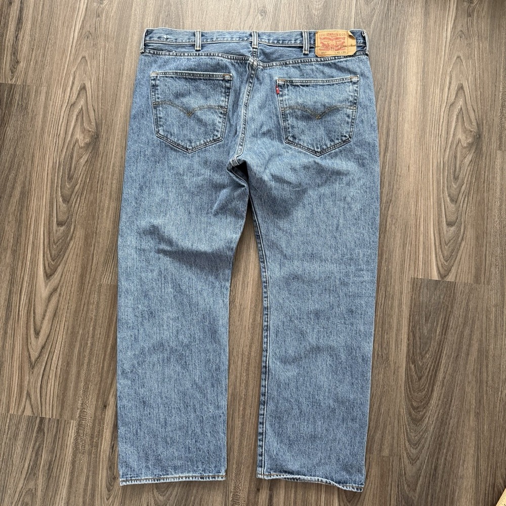 Levi's 501 Button Fly Straight Leg Jeans Men's Tag 42x30(41x29)Dark Wash Denim - Picture 6 of 10